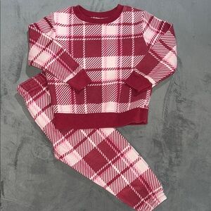 Garanimals Red and Pink Plaid Toddler Fleece Set